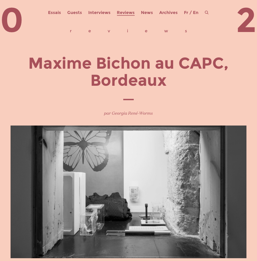 Maxime Bichon au CAPC, Bordeaux